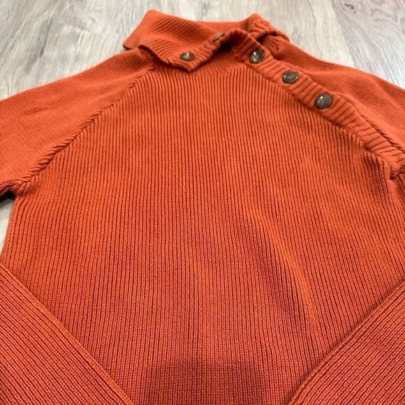Orange Knit Turtle Neck Sweater Medium - Picture 5 of 7